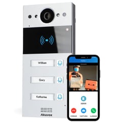 AKUVOX - Videoportero de tres botones ¡Control total desde tu celular