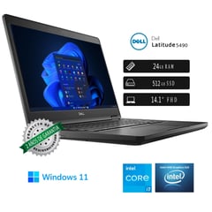 DELL - Laptop Latitude 5490 Ci7 8va Gen 24GB RAM 512GB SSD, Reacondicionado 1 Año Garantia