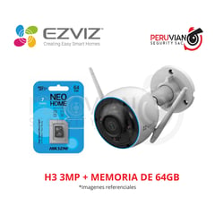 EZVIZ - KIT CAMARA H3 3MP CON MEMORIA 64GB