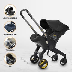 DOUX BEBE - Coche Portabebé 2 en 1 para Bebé «DONNA» Black