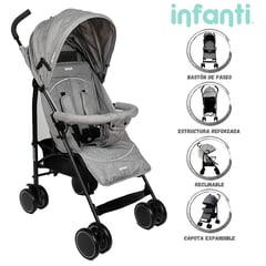 INFANTI - Coche Bastón Deportivo Adventure Gris