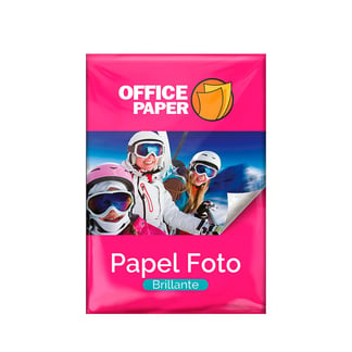 OFFICE PAPER - Papel Fotográfico Brillante 180g Por 25 Hojas Jumbo