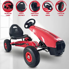 BEAUTIFUL - Carro a Pedal GO KART para Niños »LEVANTE RIDER» Red