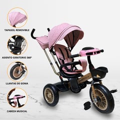 VOYAGE - Triciclo Giratorio 3 en 1 para Niños «CROSS» Pink