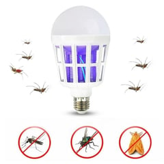 GENERICO - Foco mata mosquitos 15W E27 lampara violeta 2 en 1 LED