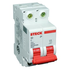 STECK - INTERRUPTOR TERMOMAGNETICO 2X32A 20KA220V 10KA415V IEC60898 CURVA C