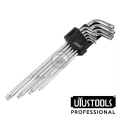 UYUSTOOLS - Set 9 Llaves Torx en L con estuche T10-T50 Largo acero