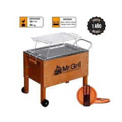 MR GRILL - CAJA CHINA MEDIANA JR + PARRILLA DE VARILLAS + UTENSILIOS BBQ