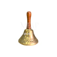 MFAP BRONCERIA Y ANTIGUEDADES - Campana en bronce con mango de madera 8 cm de alto