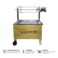 EL ASADOR - Caja China Premium + Soporte de Asador Eléctrico