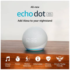 AMAZON - ECHO DOT CON RELOJ 5TA GENERACIÓN PARLANTE SMART ALEXA