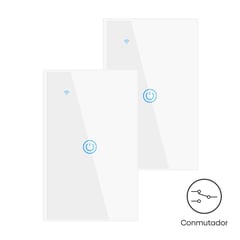 OEM - Conmutador Inteligente Wifi 1 Botón Blanco Pack 2 Unidades