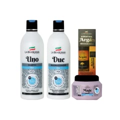 LA BRASILIANA - Kit Shampoo + Reacondicionador + Mascara MAGIC POS 250g + ARGÁN