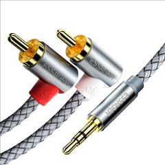 ESSAGER - Cable Audio 2 Rca 90° a 1 Plug 3.5mm 2m