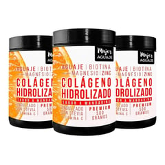 MUJER AGUAJE - Colágeno 500 g Sabor Mandarina Pack x 3