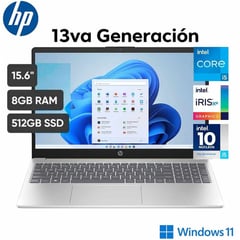 HP - LAPTOP INTEL CORE I5-1335U 13va Generación 156” FHD 8GB RAM 512GB SSD W11 HOME 15-FD0007LA