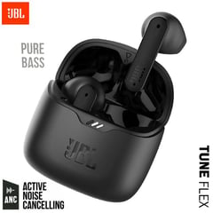 JBL - Audifono Tune Flex NC Bluetooth 5.2 Pure Bass IPX4 TWS - Negro