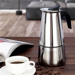 IMPORTADO - CAFETERA ITALIANA 9 TZAS - ACERO INOX