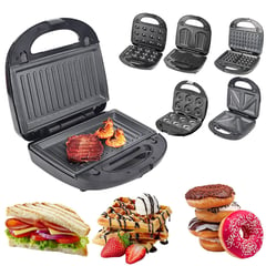 OEM - RAF 6 en 1 Máquina para Donas Sandwich Grill Waffles Donas