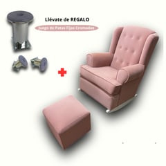 NO LOGO - Sillon Mecedor de Lactancia Antifluido Mod Percha color Palo Rosa