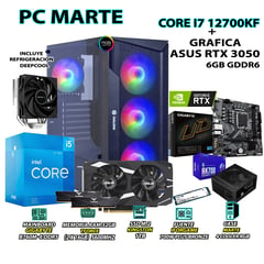 INTEL - Computadora Gamer Core i7 12700KF RAM DDR5 32GB SSD 1TB GRAFICA RTX 3050 6GB