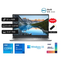 Laptop Dell 15 3520 Intel Core I5 12va Gen 32GB RAM 512GB SSD +1TB HDD EXT 15 FHD + Regalo USB 128GB