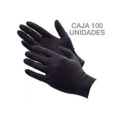 GENERICO - 100 Und. Talla "s" Guantes De Nitrilo Negro