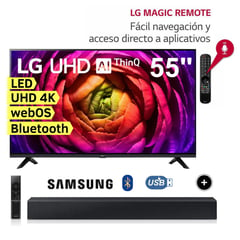 LG - Televisor 55" Led Ultra HD 4K con ThinQ AI 55UR7300PSA + Soundbar