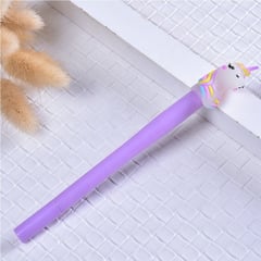 GENERICO - Lapicero Unicornio Kawaii Led tinta negra exterior lila