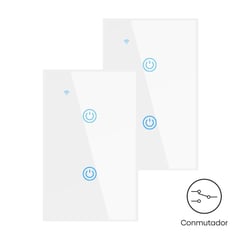 OEM - Conmutador Inteligente Wifi 2 Botones Blanco Pack 2 Unidades