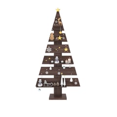 LUCANAS FURNITURE - Árbol Clásico de Navidad Maderado Oscuro.