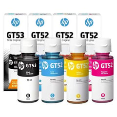 HP - Juego de Botella de Tinta GT53 GT52 Original CMYBK