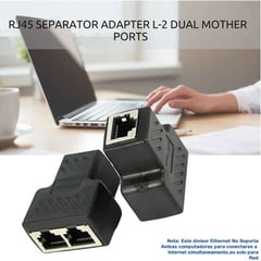 GENERICO - Adaptador divisor rj45 1 a 2 maneras dual port port cat5