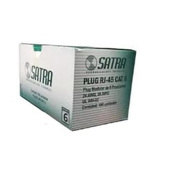 SATRA - Conectores Plug Rj-45 Cat 6 Cables De Red Patch Cord