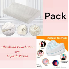 OEM - Almohada Viscoelastica Memory Pillow y Cojin de Pierna