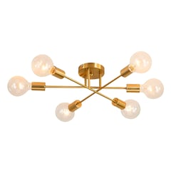 BUYPAL - Candelabro Colgante Moderno de Hierro Decoración Dorado Incluye Focos