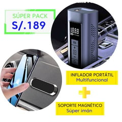 IMPORTADO MC - PACK INFLADOR PORTATIL PARA LLANTA DE CARRO MÁS SOPORTE