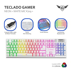 MICRONICS - Teclado Neon Mic 709w White