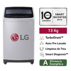 LG - Lavadora 13 Kg Carga superior Smart Inverter con TurboDrum WT13DPBK Gris