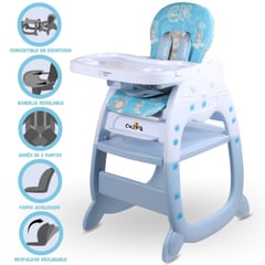 CONFORT KID'S - Silla Carpeta 3 en 1 para Bebé «GATO» Light Blue