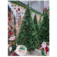 GENERICO - Árbol de Navidad verde 2.4 m frondoso con piñas y cerezas decorativas