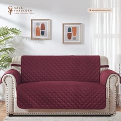 SALA FABULOSA - Protector de mueble 3-2-1 asientos semi impermeable-Guinda sofisticado