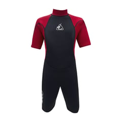 BOZ - Wetsuit de verano color negro y rojo para niños unisex