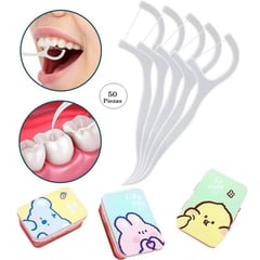 GENERICO - Hilo dental palillos de dientes para adultos 50 pcs