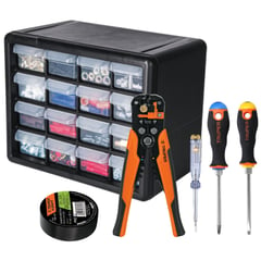 TRUPER - KIT PELACABLE PONCHADOR PROFESIONAL ORGANIZADOR 16 GAVETAS 2DESARMADOR