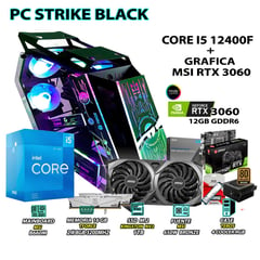 Computadora Gamer Strike Core i5 12400F RAM 16GB SSD 1TB RTX 3060 12GB