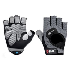 TMT - Guantes Gym W46 Gris Transpirables Fitness Crossfit