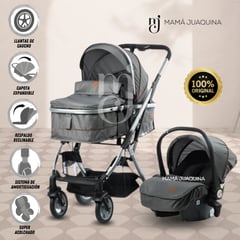 EBABY - Coche Cuna Travel System «RONDA PLUS» con Porta bebé Gray