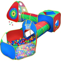 EVERBEST - Carpa circuito 5 en 1 doble túnel Juego Para niños unisex