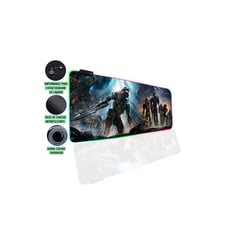 GENERICO - Mouse pad gamer antideslizante con luz rgb de 80x30 diseño Halo 1